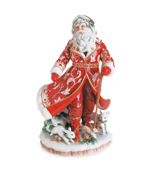 Babbo Natale in porcellana con Animali H48 - Collezione Town and Country - Fitz and Floyd 