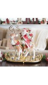 Babbo Natale in porcellana con Renna H42 - Collezione Cardinal Christmas - Fitz and Floyd 