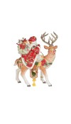 Babbo Natale in porcellana con Renna H42 - Collezione Cardinal Christmas - Fitz and Floyd 
