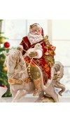 Babbo Natale in porcellana a Cavallo H43 - Collezione Damask Holiday - Fitz and Floyd 