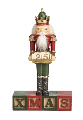 Statua Soldatino Schiaccianoci C/Led Christmas Countdown - Collezione Nutcrakers - Unica Noel