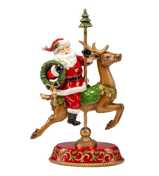 Babbo Natale con Cervo H45 - Lamart Noel