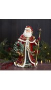 Babbo Natale in porcellana con Ghirlanda H49 - Collezione Noel Holiday - Fitz and Floyd 