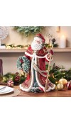 Babbo Natale in porcellana con Ghirlanda H49 - Collezione Noel Holiday - Fitz and Floyd 
