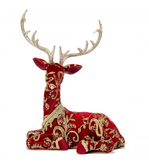 Renna in velluto seduta H49 - Lamart Noel