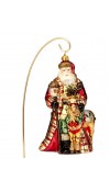 Decoro in vetro soffiato Babbo Natale con Renna H15 - Huras Family Poland