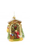 Decoro in vetro soffiato Babbo Natale che bussa alla Porta H16 - Huras Family Poland