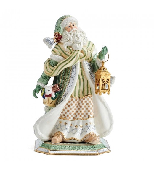 Babbo Natale in porcellana con Lanterna H34 - Collezione Gregorian Studio - Fitz and Floyd 