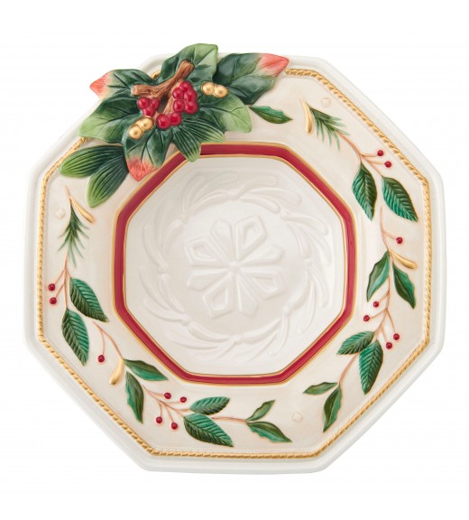 Centrotavola Ciotola in porcellana 30cm - Collezione Woodland Holiday - Fitz and Floyd 