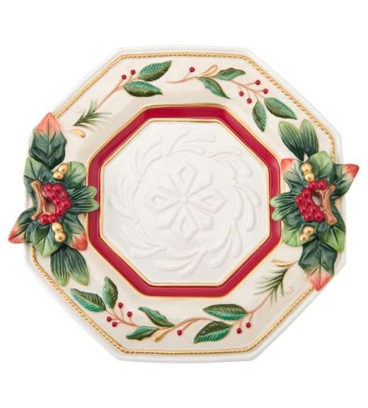 Centrotavola Piatto in porcellana 35cm - Collezione Woodland Holiday - Fitz and Floyd 