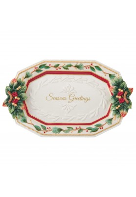 Vassoio in porcellana 34cm - Collezione Woodland Holiday - Fitz and Floyd 