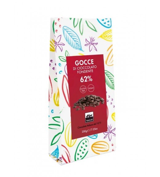 Gocce di Cioccolato Fondente 62% 200g - Cioccolato Maglio