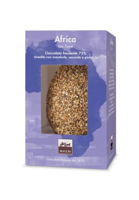 Uovo Cioccolato Fondente 75% Monorigine Africa con frutta secca 450g - Maglio