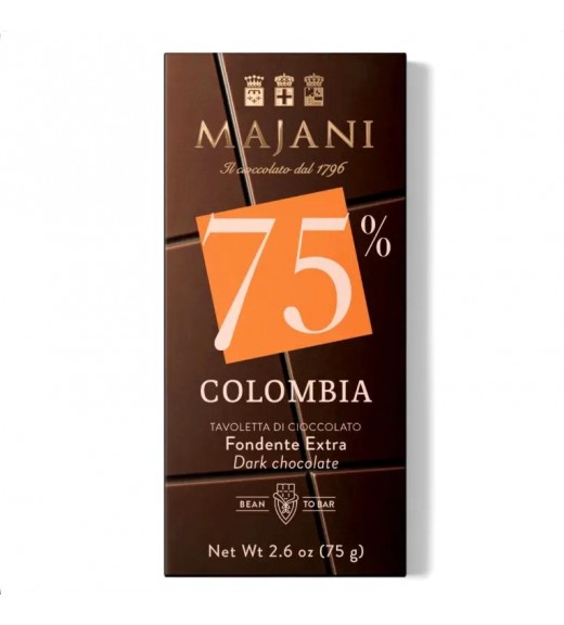 Tavoletta MonoProvenienza Cioccolato Extra Fondente Colombia 75% - Majani 1796