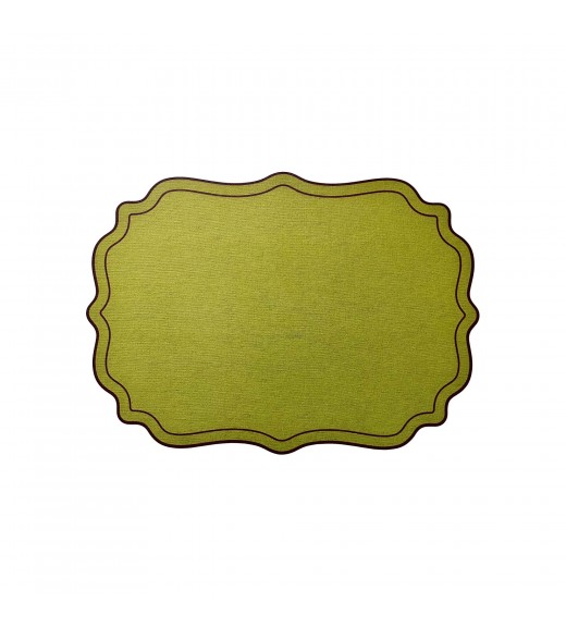 Tovaglietta Cornice Smerlata Verde - Plumeria Home