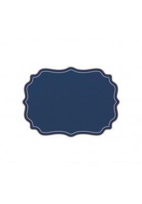 Tovaglietta Cornice Smerlata Blu - Plumeria Home
