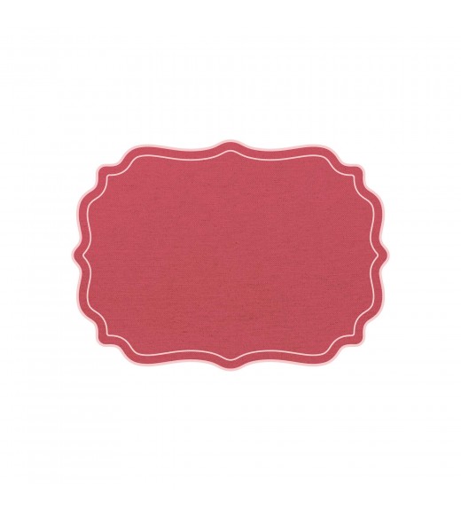Tovaglietta Cornice Smerlata Lampone - Plumeria Home