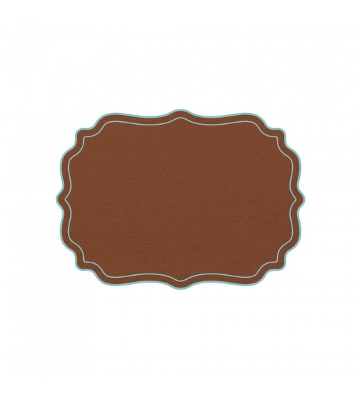 Tovaglietta Cornice Smerlata Marrone - Plumeria Home