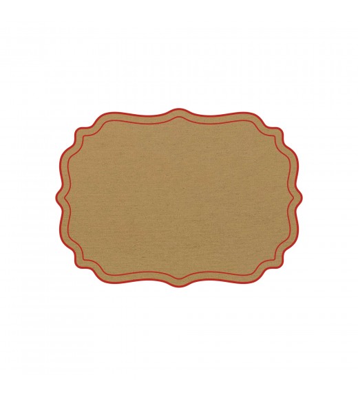 Tovaglietta Cornice Smerlata Sabbia - Plumeria Home
