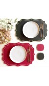 Tovaglietta Cornice Smerlata Lampone - Plumeria Home