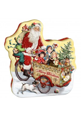 Confezione Latta Nostalgic Christmas Babbo Natale in Bici - Heidel Confiserie
