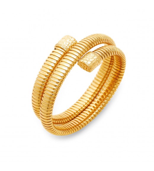 Bracciale Tubogas croco doppio dorato - Giovanni Raspini