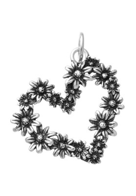 Charm Cuore Grande Margherite - Collezione Cuori e Angeli - Giovanni Raspini