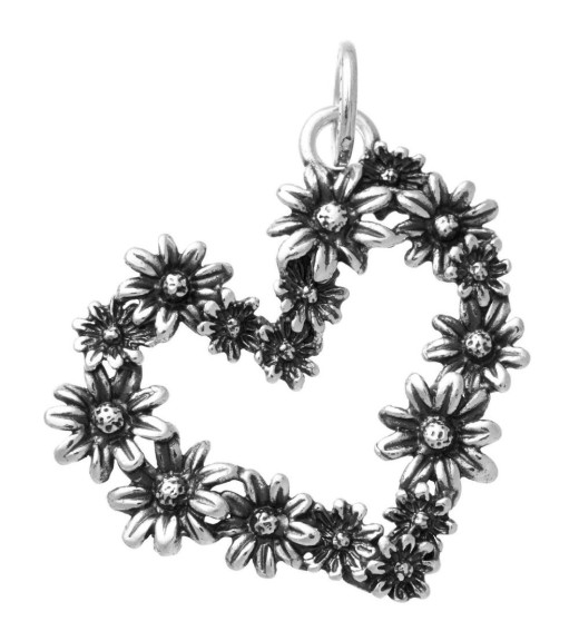 Charm Cuore Grande Margherite - Collezione Cuori e Angeli - Giovanni Raspini