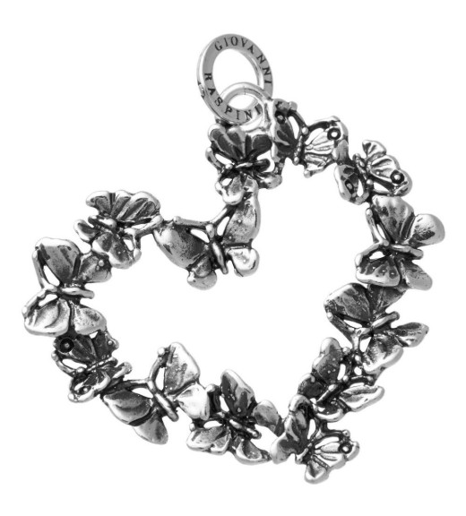 Charm Cuore Grande Farfalle - Collezione Cuori e Angeli - Giovanni Raspini