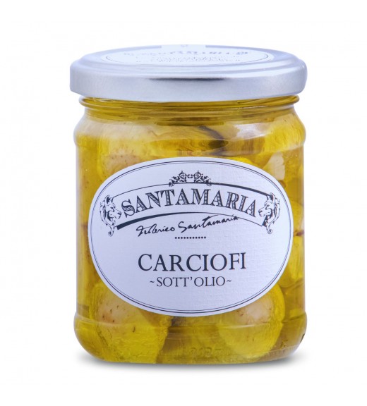Carciofi interi In Olio d'Oliva 190g - Santamaria