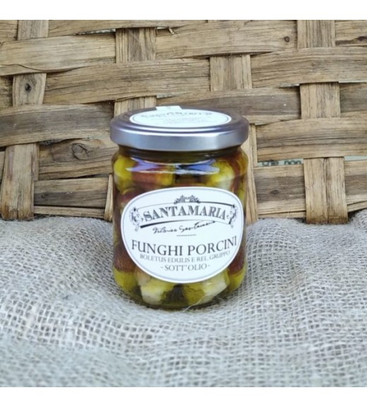 Funghi Porcini Interi Testa Nera Sott'Olio 190 g - Linea Santamaria