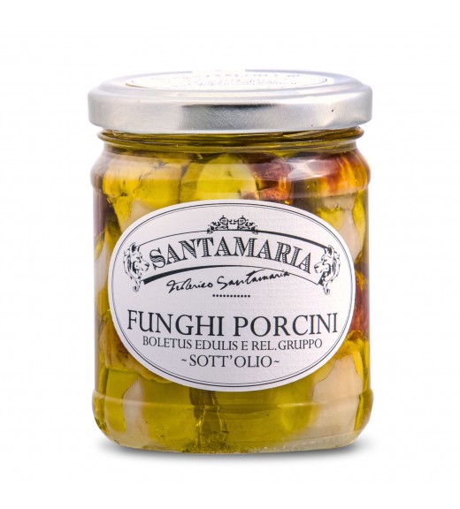 Funghi Porcini Interi Testa Nera Sott'Olio 190g - Santamaria