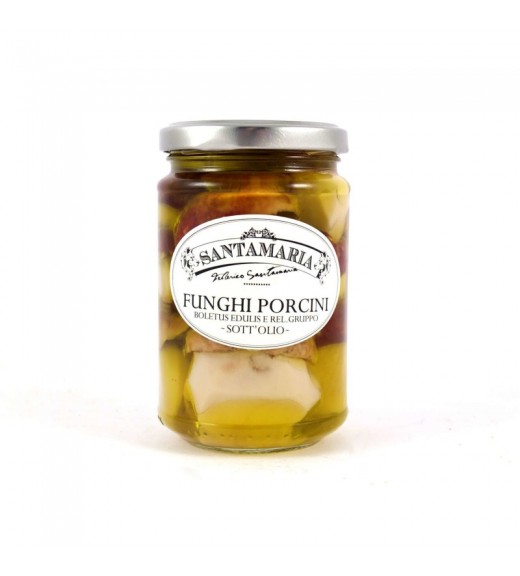 Funghi Porcini Interi Testa Nera Sott'Olio 290 g - Linea Santamaria