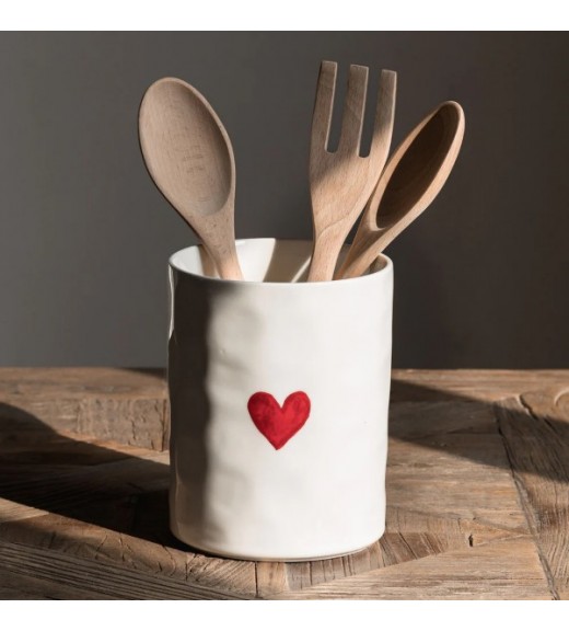 Portamestoli e Posate decoro Cuore Rosso - Linea Simple Day