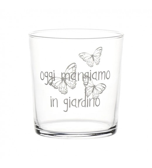 Set 6 Bicchieri acqua decoro Mangiare in Giardino - Linea Simple Day