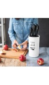 Portacoltelli in gres I Miei Coltelli con Set 6 Coltelli da cucina Cuore - Simple Day