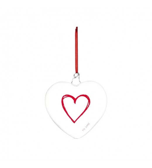 Pallina Cuore Grande decoro Cuore Graffiti Rosso - Simple Day