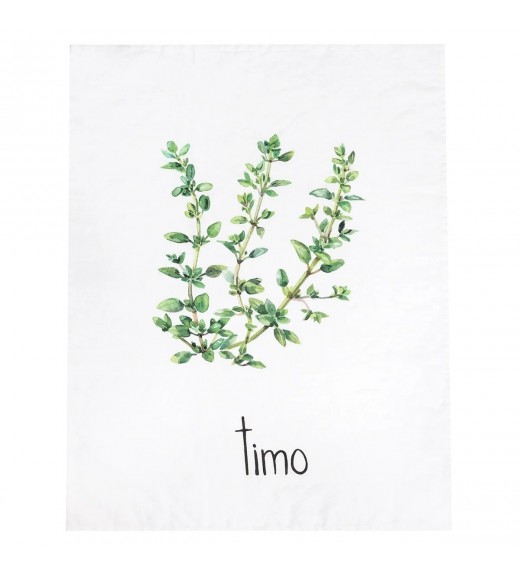 Canovaccio in Lino con decoro Timo - Linea Simple Day
