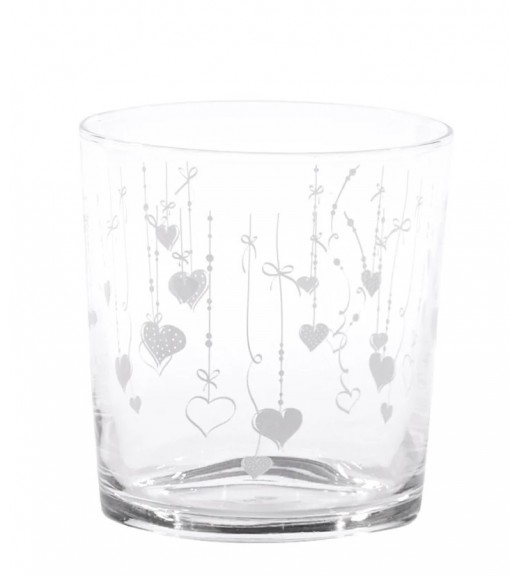 Set 6 Bicchieri acqua decoro Cascata Cuori - Linea Simple Day