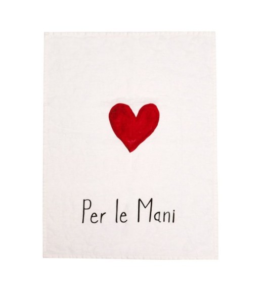 Canovaccio in Lino con decoro Cuore - Per le Mani - Linea Simple Day