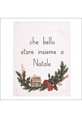 Canovaccio in Lino con decoro Natalizio - Che bello stare insieme a Natale - Simple Day