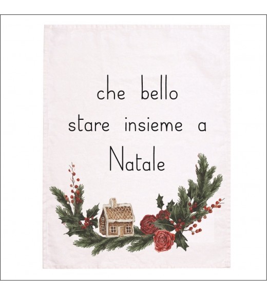 Canovaccio in Lino con decoro Natalizio - Che bello stare insieme a Natale - Simple Day
