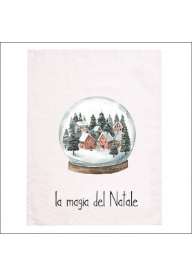 Canovaccio in Lino con decoro Natalizio - La magia del Natale - Simple Day