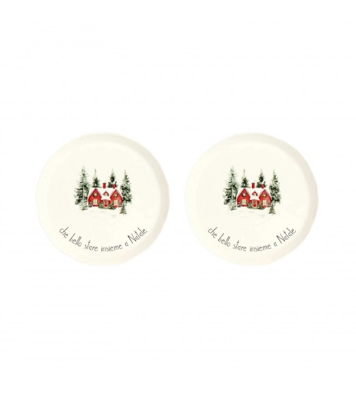 Piatto Che bello stare insieme a Natale Dessert S/2 - Simple Day