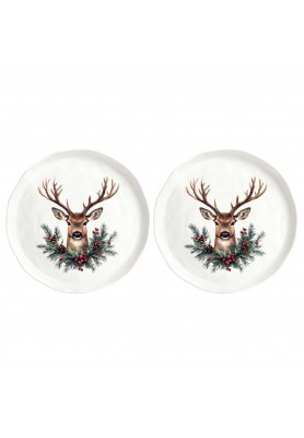 Piatto Cervo Natalizio Piano S/2 - Simple Day