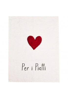 Canovaccio in Lino con decoro Cuore Per i Piatti - Simple Day