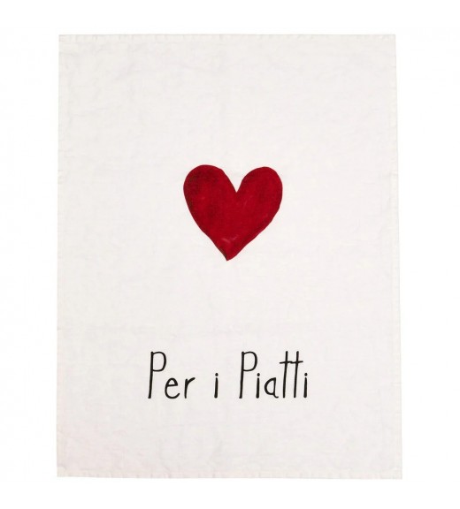 Canovaccio in Lino con decoro Cuore Per i Piatti - Simple Day