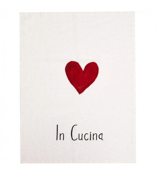 Canovaccio in Lino con decoro Cuore In Cucina - Simple Day