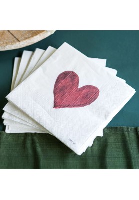 Set 20 Tovaglioli di Carta Cuore Rosso - Simple Day