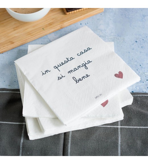 Set 20 Tovaglioli di Carta In Questa Casa Si Mangia Bene - Simple Day
